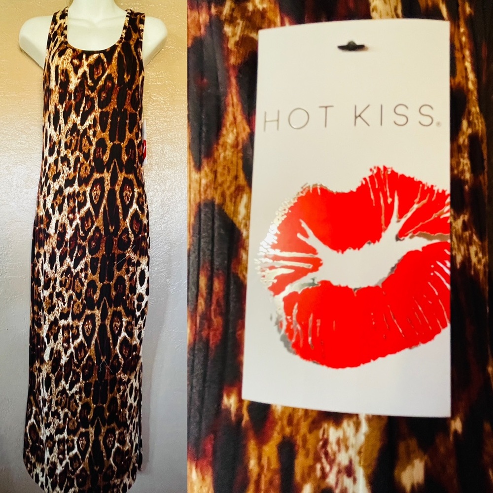 HOT KISS NWT Leopard Print Tank DRESS Size LARGE
